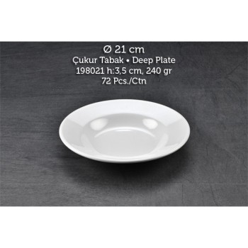 TUVA THERM CLASSIC 21 CM. ÇUKUR TABAK - BEYAZ-12221- ( 6 ADET )  ALC-076