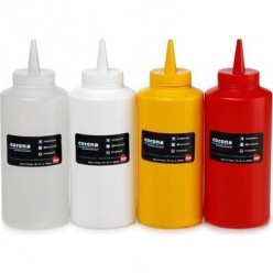 BORA BO2102 KETÇAP MAYONEZ ŞİŞE KAPAKLI 420 ML SARI (2 ADET )  ALC-090