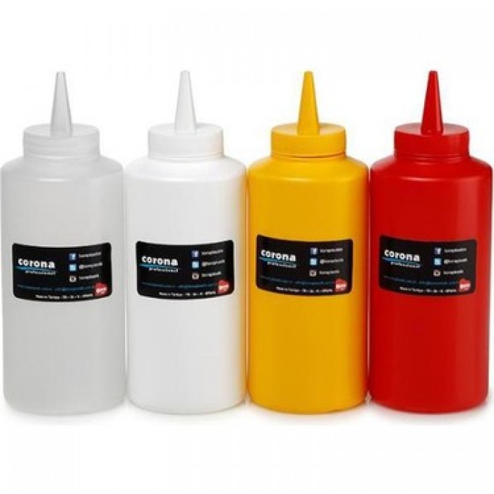 BORA BO2102 KETÇAP MAYONEZ ŞİŞE KAPAKLI 420 ML SARI (2 ADET )  ALC-090