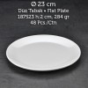 TUVA THERM INTERNATIONAL 23 CM. DÜZ TABAK - BEYAZ-11123- (6 ADET )  ALC-034