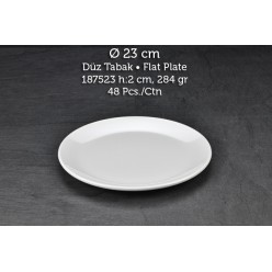 TUVA THERM INTERNATIONAL 23 CM. DÜZ TABAK - BEYAZ-11123- (6 ADET )  ALC-034