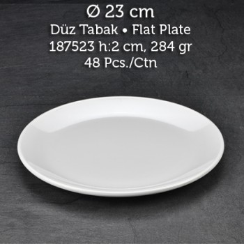 TUVA THERM INTERNATIONAL 23 CM. DÜZ TABAK - BEYAZ-11123- (6 ADET )  ALC-034