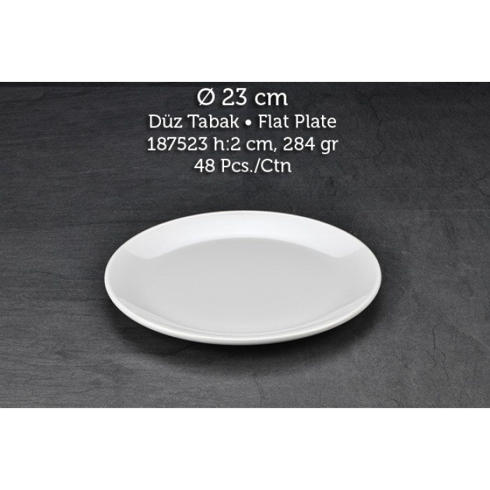 TUVA THERM INTERNATIONAL 23 CM. DÜZ TABAK - BEYAZ-11123- (6 ADET )  ALC-034