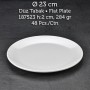 TUVA THERM INTERNATIONAL 23 CM. DÜZ TABAK - BEYAZ-11123- (6 ADET )  ALC-034
