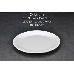 TUVA THERM INTERNATIONAL 25 CM. DÜZ TABAK - BEYAZ ( 12 ADET )  ALC-060