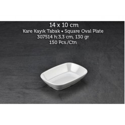 TUVA THERM INTERNATIONAL 14 CM. K. KAYIK TABAK - BEYAZ ( 12 ADET )  ALC-039