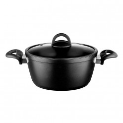 HİSAR OPTİMA 22CM SOFT SAPLI DERİN GRANİT TENCERE SİYAH  ALC-100