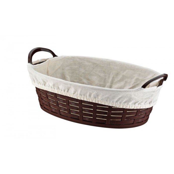 BORA BO666 HASIR DESENLİ EKMEK SEPETİ OVAL 28CM BEZ KAPLI (1ADET)  ALC-100